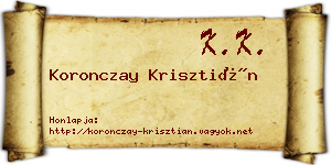 Koronczay Krisztián névjegykártya